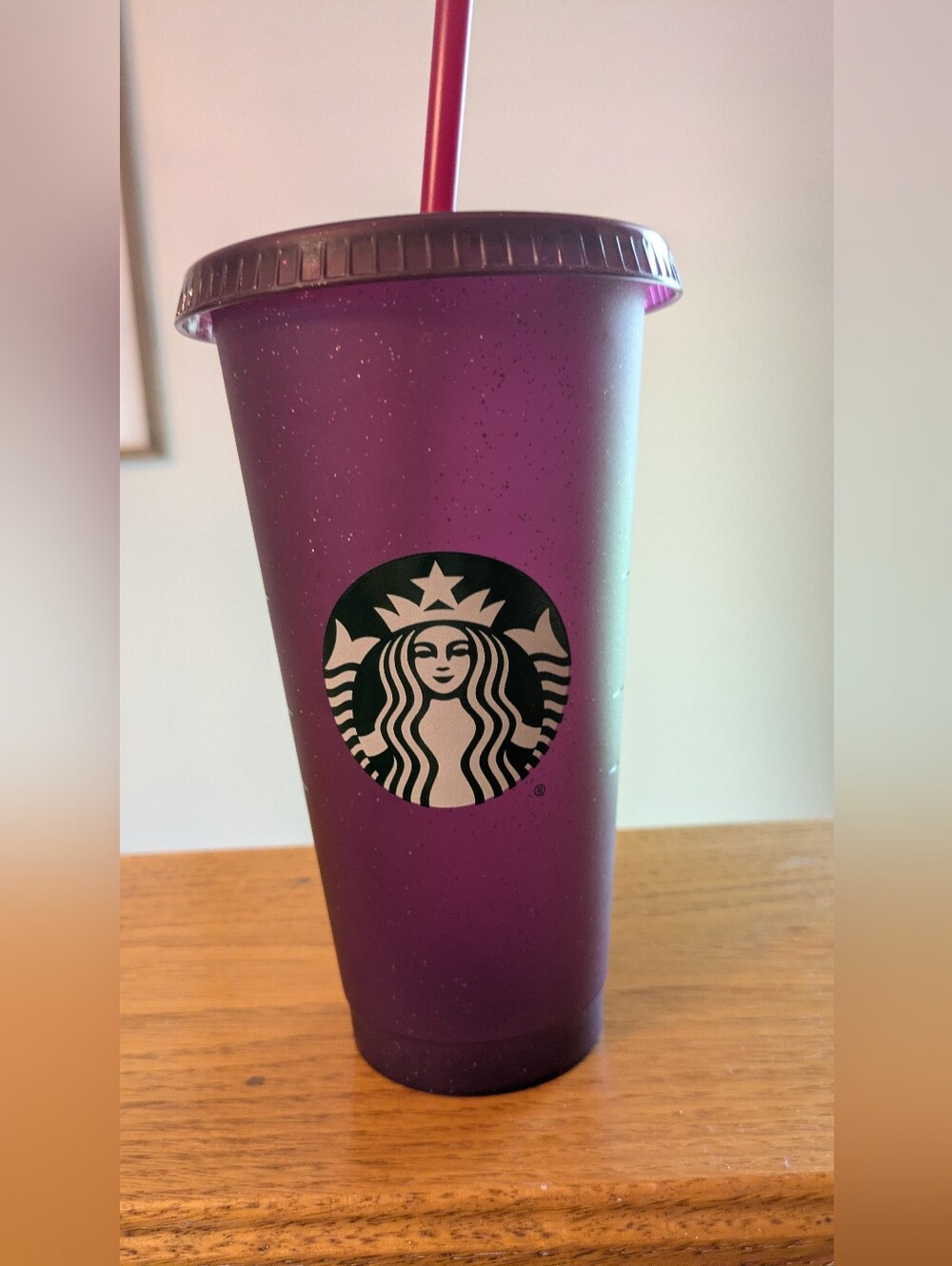 Starbucks 2020 Holiday Burgundy Glitter Cold Cup Venti 24oz"
